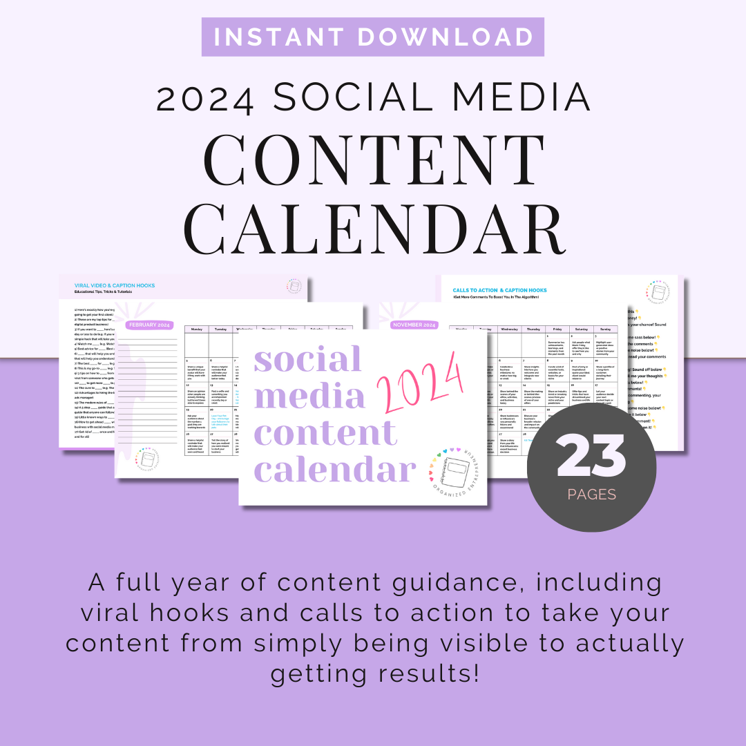 Printable: 2024 Social Media Content