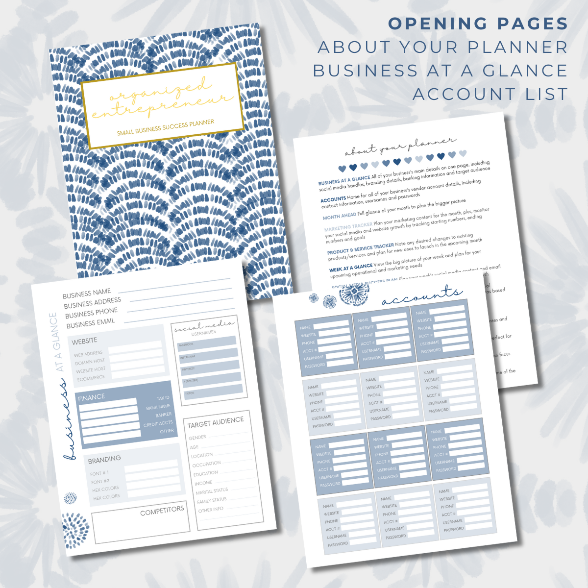 Printable Planner: Beautiful Blues