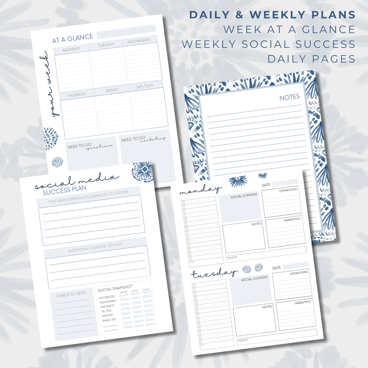 Printable Planner: Beautiful Blues