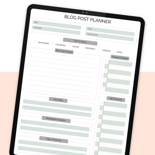 Blog Post Planner Worksheet